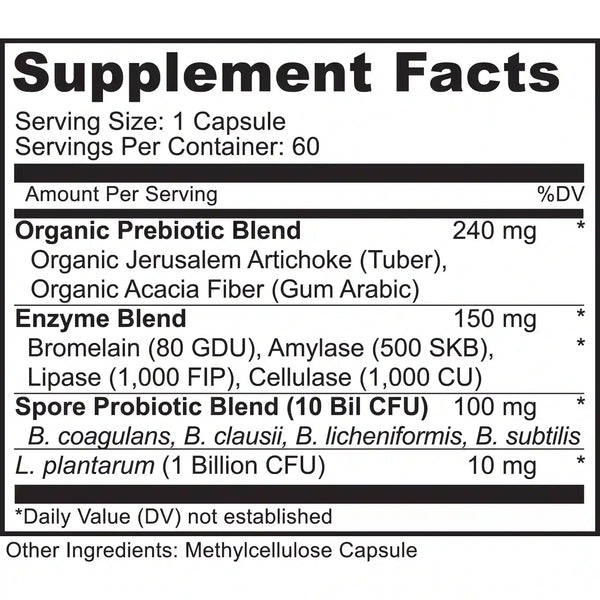 Spore Probiotic Complex with Prebiotics & Enzymes | MoxyVites