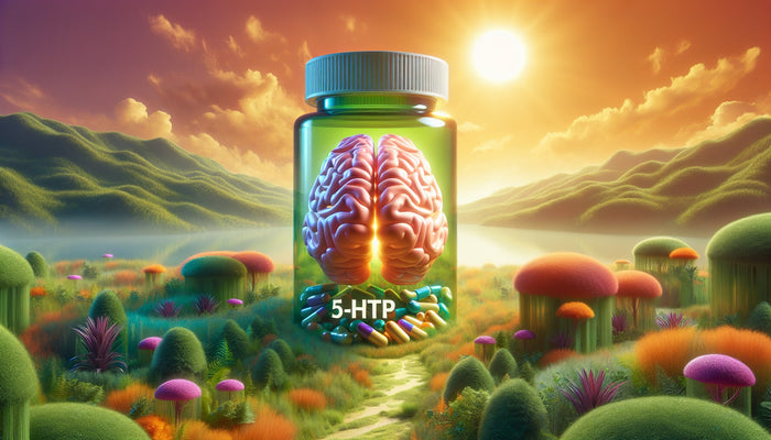 5htp bottle and brain
