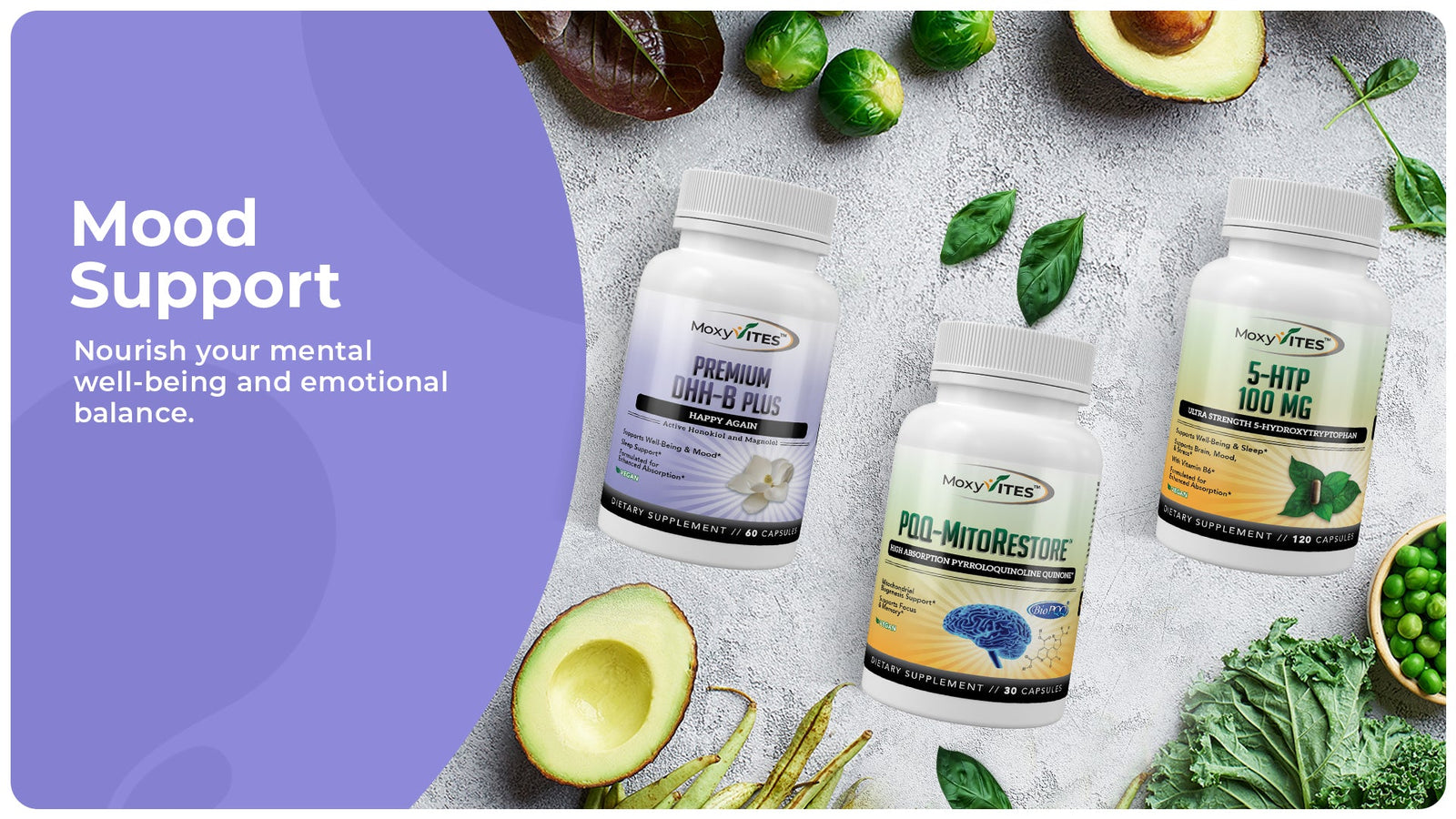 Moxyvites natural and effective calm & happiness supplements, natural sleep aids