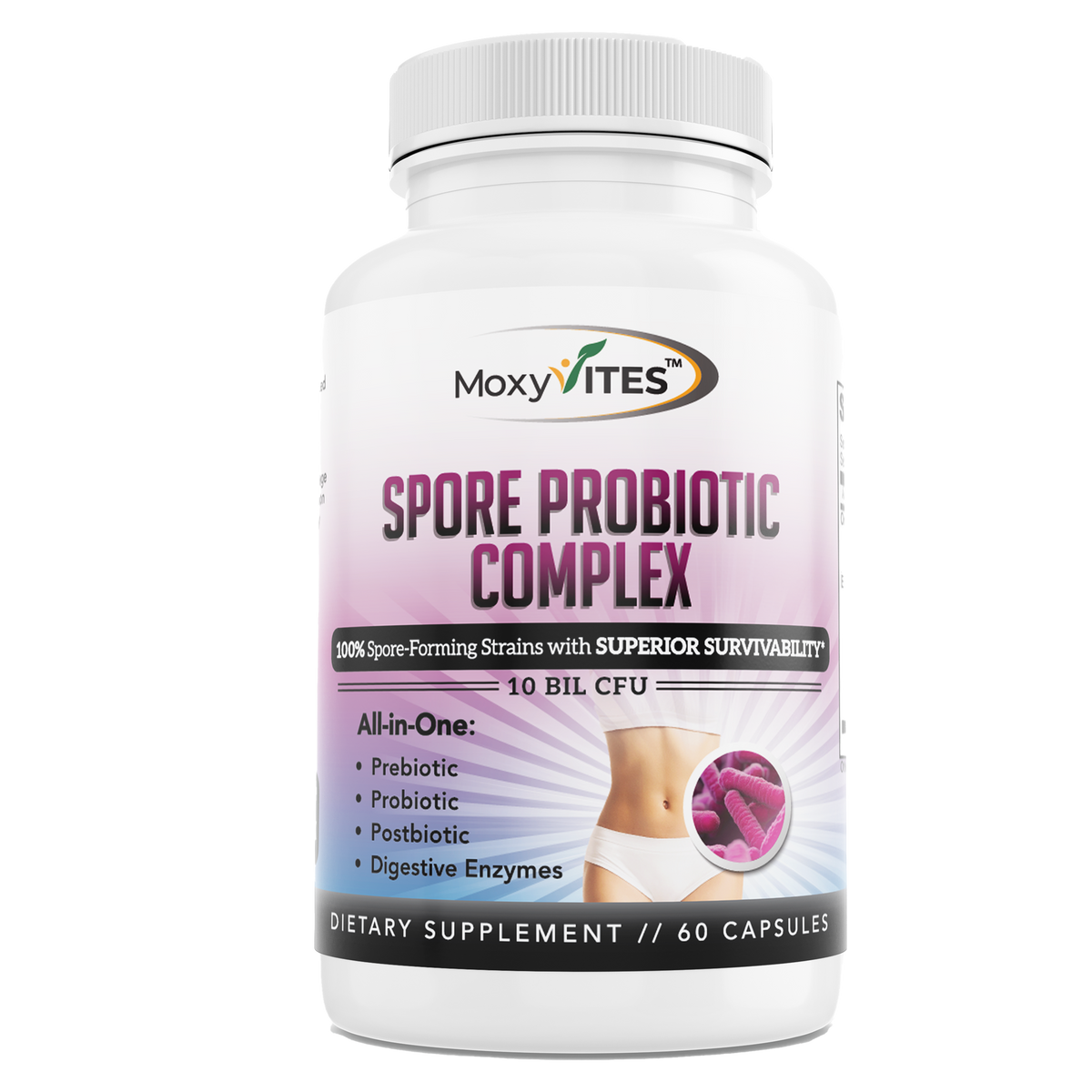 MoxyVites Spore probiotics Bottle Front 