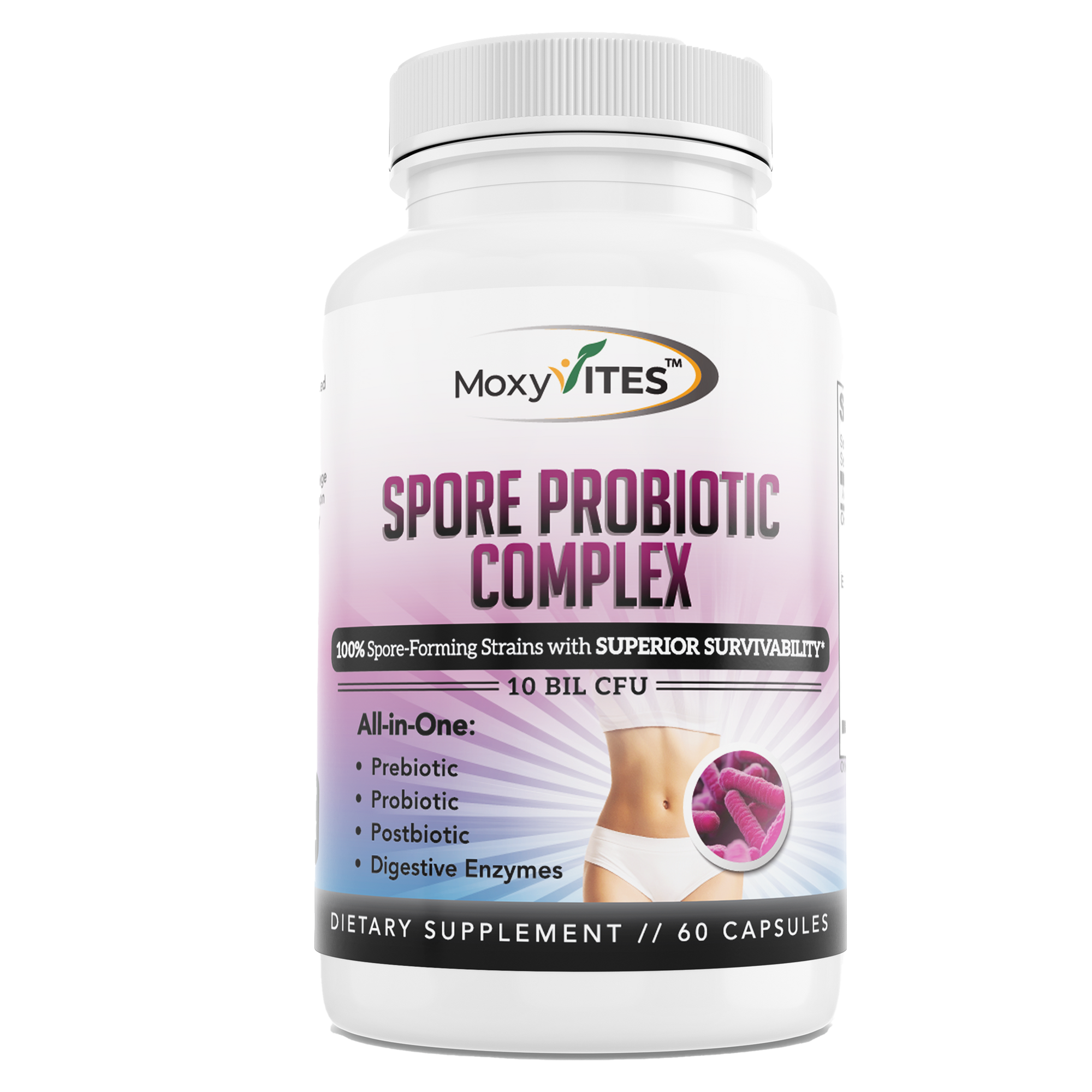 MoxyVites Spore probiotics Bottle Front 