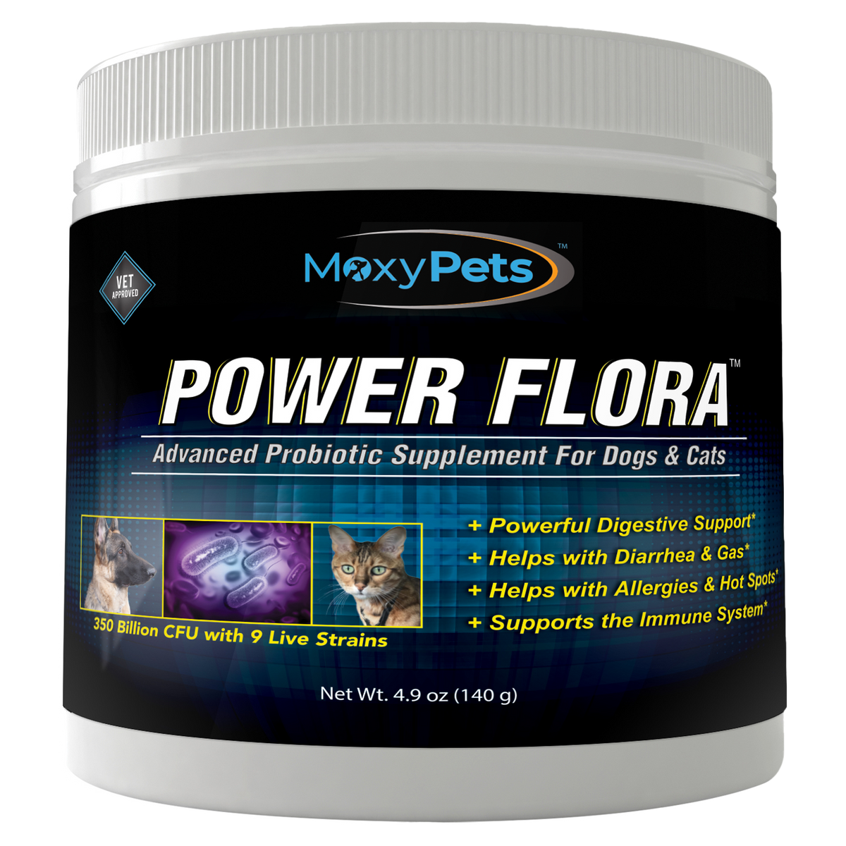 Power Flora - Probiotics for Dogs and Cats with 9 Live Strains