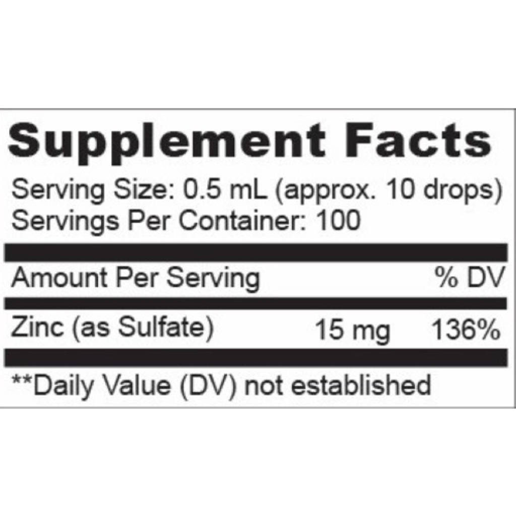 Organic Zinc, Liquid - supplement facts