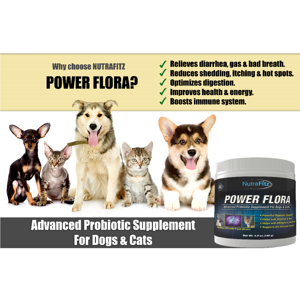 Power Flora - Probiotics for Dogs, Restores digestive health, treats coprophagia, diarrhea, loose stool, upset stomach